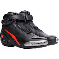 Dainese Superya Leather Boots - Black / Fluo Red