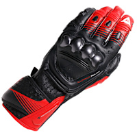 Dainese Fiero Metal Gloves - Black / Lava Red / White