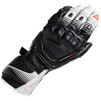 Dainese Fiero Metal Gloves - Black / White / Fluo Red