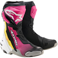 Alpinestars Supertech R Boots - Black / Magenta / White / Yellow