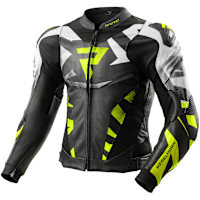 Rebelhorn Inferno Leather Jacket - Black / White / Fluo Yellow