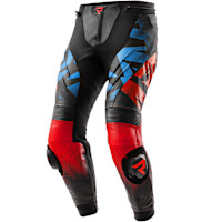 Rebelhorn Inferno Leather Trousers - Black / Blue / White / Red