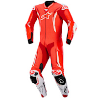 Alpinestars GP Tech V5 One Piece Leather Suit - Fluo Red / Bright Red / White