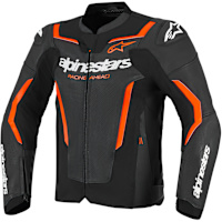 Alpinestars GP Force V2 Airflow Leather Jacket - Black / Fluo Red