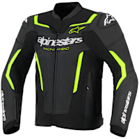 Alpinestars GP Force V2 Airflow Leather Jacket - Black / Fluo Yellow