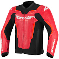 Alpinestars GP Force V2 Airflow Leather Jacket - Red / Fluo Red
