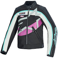 Alpinestars Stella Idles Textile Jacket - Black / Off-White / Purple