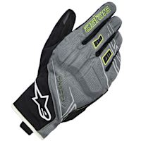 Alpinestars Moblast Waterproof Leather Gloves - Fur Grey / Black / Sulphur Yellow