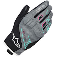 Alpinestars Stella Moblast Waterproof Leather Gloves - Fur Grey / Black / Fluo Pink