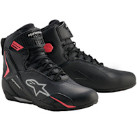 Alpinestars Stella Faster-4 Drystar Riding Shoes - Black / Grey / Fluo Coral