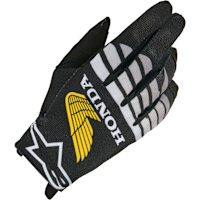 Alpinestars Honda Radar Textile Gloves - Black / Grey / Yellow