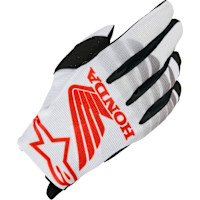 Alpinestars Honda Radar Textile Gloves - White / Black / Bright Red