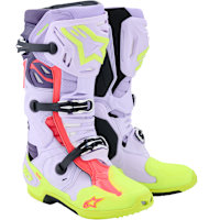 Alpinestars Tech 10 Supervented Boots - Purple / Fluo Yellow / Diva Pink
