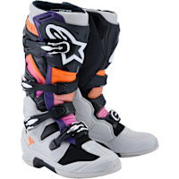 Alpinestars Tech 7 Boots - Black / Light Grey / Fluo Orange / Magenta