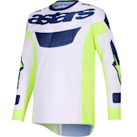 Alpinestars Racer Air Riway Jersey - Light Grey / Fluo Yellow / Blue