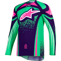Alpinestars Techstar Nomur Jersey - Deep Purple / Green / Fluo Pink