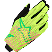 Alpinestars Radar Pro Textile Gloves - Green / Fluo Yellow / Fluo Pink