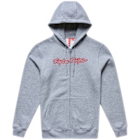 Troy Lee Designs Front Zip Hoodie - Signature Grey Heather