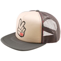 Troy Lee Designs Trucker Snapback Cap - Peace Out Vintage White / Carbon
