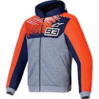 Alpinestars MM93 Chrome V2 Sport Hoodie - Blue Navy / Grey Melange / Red Fluo