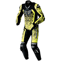 RST Pro Series D3O Airbag CE One Piece Leather Suit - Black / Flo Yellow