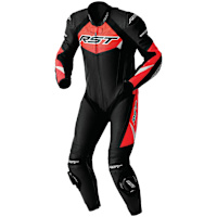 RST Tractech Evo D3O One Piece Leather Suit - Black / Flo Red 
