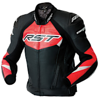 RST Tractech Evo D3O Leather Jacket - Black / Flo Red