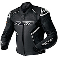 RST S1 D3O Leather Jacket - Black / Black / White