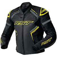 RST S1 D3O Leather Jacket - Black / Grey / Flo Yellow