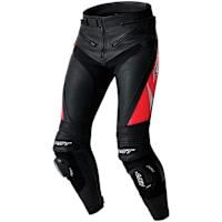 RST Tractech Evo D3O Leather Trousers - Black / Flo Red