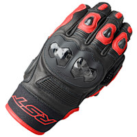 RST Freestyle 3 D3O Leather Summer Gloves - Black / Red
