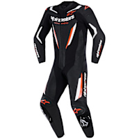 Alpinestars GP Force V2 Leather 1 Piece Suit - Black / White / Fluo Red