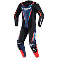 Alpinestars GP Force V2 Leather 1 Piece Suit - Black / Blue / Fluo Red