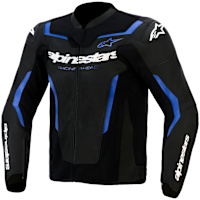 Alpinestars GP Force V2 Airflow Leather Jacket - Black / Metallic Blue