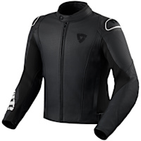 Rev'it Quadratic Leather Jacket - Black / White