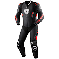 Rev'it Argon 3 One Piece Leather Suit - Black / Neon Red