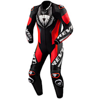 Rev'it Hyperspeed 3 One Piece Leather Suit - Black / Neon Red