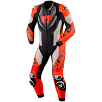 Rev'it Hyperspeed 3 One Piece Leather Suit - Light Grey / Neon Red