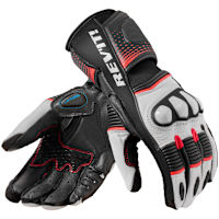 Rev'it Ladies Xena 4 Leather Gloves - White / Neon Red