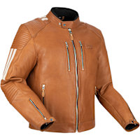 Segura Orion Leather Jacket - Camel / White
