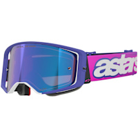 Alpinestars Supertech Vision Vista Goggles - Purple / Fluo Pink / Mirror Blue Lens