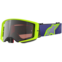 Alpinestars Supertech Vision Corp Goggles - Purple / Fluo Yellow / Mirror Silver Lens