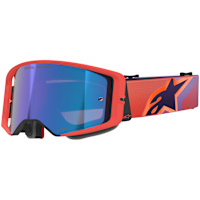 Alpinestars Supertech Vision Corp Goggles - Hot Coral / Purple / Mirror Blue Lens
