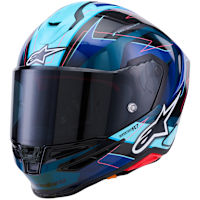 Alpinestars Supertech R7 - Kinetis Gloss Black / Blue / Fluo Pink / White