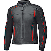 Held Torver Leather Jacket - Black / Neon Red
