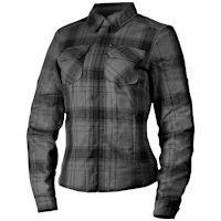 Icon Ladies Fallblock Flannel Textile Riding Shirt - Black