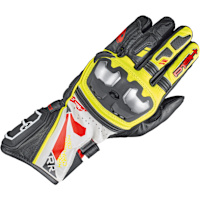 Held Akira RR Leather Gloves - Black / Neon Yellow