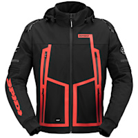 Spidi Hoodie Warrior H2Out Jacket - Black / Red
