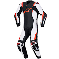 Alpinestars Missile V3 One Piece Leather Suit - Black / White / Fluo Red