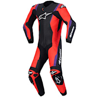 Alpinestars Missile V3 One Piece Leather Suit - Black / Fluo Red / Purple